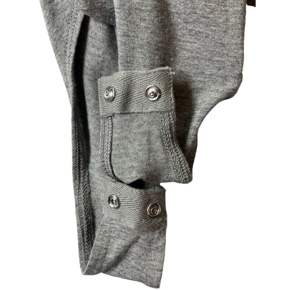 Mixed Threads LA Bodysuit XL Heather Grey Short Sleeve Snap Minimalist Soft NEW - Picture 5 of 9